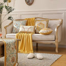 patdrea Design Yellow Linen Throw Pillow Covers Pack of 4, French Square Lumbar Round Pillowcase, Soft Durable Cushion Cases Pillowcase for Couch Bedroom Car Living Room 4 PCS by CozyNest Decor