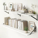 Fun Memories Deep Floating Shelves, 55W x 12D Floating Shelves for Wall, Wood White Floating Shelf with Bracket, Wide Display & Storage Wall Shelves for Living Room, Bedroom, by CozyNest Decor