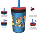 Zak Designs PAW Patrol Kelso Tumbler Set, Leak-Proof Screw-On Lid with Straw, Bundle for Kids Includes Plastic and Stainless Steel Cups with Additional Sipper (Paw Patrol- 3pc)15 fl oz by TinyTreasures Baby Boutique