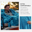 Bedsure GentleSoft Fluffy Bright Blue Blankets Queen Size for Bed, Thick Sherpa Faux Fur Fleece Fuzzy Plush Winter Warm Soft Queen Blankets, Bedroom Decor Blue Cozy Gifts for Women Men, 90x90 by CozyNest Decor