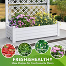 59.3in Planter Box Trellis, Large Outdoor Plastic Raised Garden Bed with Drain Plug for Climbing Plants(Ashen,43.43 * 18.27 * 59.29) by GreenHaven Gardens