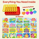 AMOSTING Button Art Toy – Educational Color Matching Mosaic Pegboard Sensory Learning Activity for Kids Age 3 4 5, Preschool Gift for Toddlers, Boys and Girls by TinyTreasures Baby Boutique