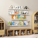 Floating Picture Ledge Shelves 72 Inch Solid Oak Wood Set of 2, Rustic Wall Storage Shelves with Lip, Kids Bookshelf, Photo & Picture Ledge Shelves for Bedroom, Living Room, Kitchen by CozyNest Decor