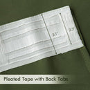 MIULEE Olive Green Back Tab Blackout Curtains 90 Inches Long 2 Panels Set for Living Room Bedroom Privacy, Rod Pocket/Pinch Pleat Thermal Insulated Room Darkening Pleated Light Blocking Drapes by TinyTreasures Baby Boutique