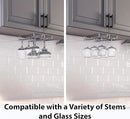 DecoBros 2PK Single Rail Wine Glass Stemware Rack Holder, Chrome by CozyNest Decor