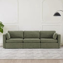 CHITA Oversized Modular Sectional Convertible Fabric Sofa Set, FSC Certified Extra Large Sectional Deep Seat Couch for Living Room, 112 inch Width,3 Seat Modern Modular Sofa, Moss Green by CozyNest Decor