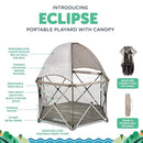 Baby Delight Go with Me Eclipse Deluxe Portable Playard | Playpen | Sun Canopy | Indoor and Outdoor | Ultra Padded Nylon Floor | Sandstone by TinyTreasures Baby Boutique
