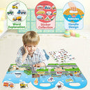 Reusable Sticker Books for Toddlers 1-3, Jelly Sticker Books for Kids 2-4, Vehicle Stickers for Kids by TinyTreasures Baby Boutique