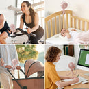 Momcozy Portable Stroller Fan, 8000mAh, 27H Ultra-long Battery Life, Detachable 4 Speed 360°Rotate, LED Night Light with 2 Modes, USB Rechargeable Handheld Cooling Fan for Travel, Car Seat, Bedroom by TinyTreasures Baby Boutique