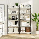 NUMENN Bookshelf, 5 Tier Bookshelves, Home Office Bookcase Shelf Storage Organizer, Free Standing Storage Shelving Unit for Bedroom, Living Room and Home Office, White Marble by CozyNest Decor