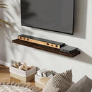 Fun Memories Rustic Elm Wood Floating Shelves for Wall, 48" Floating Shelf Wall Mounted, Long Floating Disply Shelf with Heavy-Duty Bracket for Living Room, Kitchen, Bathroom, Walnut Color, Set of 1 by CozyNest Decor