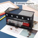 Magnetic Storage for Locker Baskets Organizer Black Magnetic Basket with 5 Strong Magnets, Magnetic Locker Organizer Holder for Whiteboard Office, 6.29'' × 2.28'' × 3.54'' by CozyNest Decor
