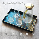 Spsyrine Serving Tray, Marble Decorative Tray Plastic Rectangular Coffee Table Tray for Living Room, Storage, Kitchen, Ottoman, Bathroom Decor. 15.6” X 10.2" LJRE by CozyNest Decor