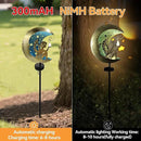 Solar Angel Moon Garden Stake Light – Outdoor Metal Yard Decoration with Crystal Pendant, Waterproof LED Light for Patio, Pathway, Lawn – Rustic Gold & Blue by GreenHaven Gardens