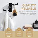 Angle Simple Swivel Towel Hook 3 Arms, SUS 304 Stainless Steel Foldable Bathroom Robe Towel Hook, Wall Coat Holder, Matte Black by CozyNest Decor