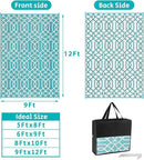 HEBE Outdoor Rug Waterproof 9x12, Reversible Plastic Straw Rug RV Camping Rug, Indoor Outdoor Patio Mat Clearance, Outside Carpet for Porch,Deck,Camper,Balcony,Backyard,Picnic by GreenHaven Gardens