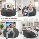 3FT Bean Bag Chair, Comfy Bean Bag Chairs with Memory Foam Filled, Fluffy Beanbag Sofa with Dutch Velvet Cover, Round BeanBag Chairs for Living Room, Playroom- Grey by TinyTreasures Baby Boutique