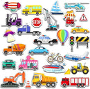 Window Clings Stickers for Kids Window Gel Clings Decals Thick Gel Clings Toddlers and Adults Classroom Home Nursery Airplane Birthday Party Supplies (City Transportation) by CozyNest Decor