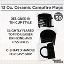 DISCOUNT PROMOS Custom Ceramic Campfire Coffee Mugs 13 oz. Set of 50, Personalized Bulk Pack - Perfect for Tea, Espresso, Cappuccino, Hot Cocoa - Black by TinyTreasures Baby Boutique