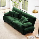 Modular Sectional Sofa, Comfy Cloud Couch Oversized Loveseat, Sectional Couches for Living Room, Modern Chenille Couch for Bedroom, Sleeper Deep Seat Sofa with Throw Pillows, Green by CozyNest Decor
