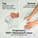 Waterproof Crib Mattress Protector Cover Fitted - 2-Pack Quiet Baby Crib Mattress Pad Sheets, 52" x 28" Soft Quilted Cotton Baby Sheet, Machine Washable, Easy Fit, Durable (Soft Fern/Quin) by TinyTreasures Baby Boutique