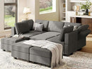 Belffin Modular Sectional Sleeper Sofa Couch with Storage Ottoman Convertible Sectional Couches for Living Room Terry Reversible Chaise. Light Grey Sofa by CozyNest Decor