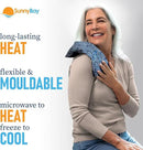 SunnyBay Small Microwave Heating Pad, Microwavable Versatile Cold/Heated Neck and Shoulder Wrap for Back Pain and More, Moist Heat Cotton-Fleece Pad with Flax Seed Filling, 6x11 in, Royal Flowers by CozyNest Decor