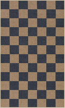 Lahome Checkered Easy Jute Indoor Outdoor Carpet, 3x5 Washable Rugs for Entryway Living Room Farmhouse Area Rug, Non Slip Blue Checkerboard Indoor Door Mat for Entry Patio Deck by CozyNest Decor