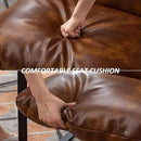 DUOMAY Mid-Century Accent Chair Armchair Set of 2, Comfy PU Leather Leisure Chair Lazy Chair with Metal Leg for Living Room Bedroom Office Apartment, Brown by CozyNest Decor
