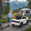 12V Ride on Car Licensed Ford F-150 Raptor, Kids Electric Car with Remote Control, LED Light/Music/MP3, Truck Bed Storage, 3-Point Seat Belt (12V, White) by TinyTreasures Baby Boutique