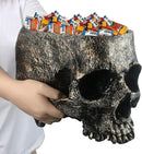 7lb Capacity Extra Large Halloween Skull Candy Dish - Deep Skull Head Halloween Candy Bowl Holder Artificial Resin Skulls Decor Indoor Outdoor Table Centerpieces Flower Pot Plant Office Pen Holder by CozyNest Decor