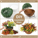 Artificial Fake Hanging Plants Flowers Basket, Faux Silk Daisy in Planter Realistic UV Resistant for Outside Home Patio Balcony Yard Spring Outdoor Decoration (Orange Brown Yellow) by GreenHaven Gardens