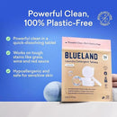 BLUELAND Laundry Essentials Kit, Fragrance Free & Clear - Plastic-Free Laundry Detergent Tablets, Oxi Booster, and Reuseable Natural Wool Dryer Balls by CozyNest Decor