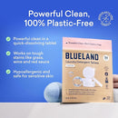 BLUELAND Laundry Detergent Tablets, 120 Count, Plastic-Free Eco-Friendly Pods, Sheets, Liquid Alternative - Fragrance Free and Clear, Natural, Gentle by TinyTreasures Baby Boutique
