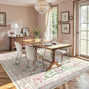 Wonnitar Purple Floral 8x10 Area Rugs, Washable Rug for Living Room, Soft Ultra-Thin Non-Shedding Large Indoor Boho Carpet for Bedroom Nursery Playroom Classroom Decor, Light Purple/Pink by TinyTreasures Baby Boutique