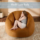 Giant Bean Bag Swivel Chair for Adults - Comfy Plush Round Shell Soft Accent Chaise Lounge Indoor Chair, Oversized Cozy Floor Sofa for Living Room, Bedroom & Game Rooms, Orange by CozyNest Decor