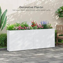 Stoog 38" Large Planters for Outdoor Plants Set of 2, All-Weather Rectangular Metal Planter Box with Removable Insert Shelf, Ideal for Plants, Flowers, Vegetables, Garden, White by GreenHaven Gardens