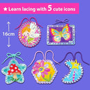 EZCRA Premium Foil Edge Lacing Cards for Kids Ages 3-6 | 5 Double-Sided Fairy Sewing Cards with Multilingual Learning | Durable Cardboard Fine Motor Skills Activity Kit by TinyTreasures Baby Boutique