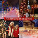WdtPro Outdoor Christmas Decoration, 12 Pack 28.3FT Solar Powered 72 LED Christmas Candy Cane Lights with Stakes, 10 Lighting Modes Waterproof Christmas Lights Outside Decorations for Yard, Garden by GreenHaven Gardens