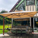 PURPLE LEAF 12ft Patio Umbrella Outdoor Square Umbrellas Large Cantilever Umbrella Windproof Offset Umbrellas Heavy Duty Sun Umbrella for Garden Deck Pool Patio, Beige by GreenHaven Gardens