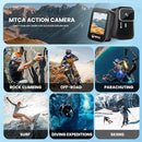 asika 4K Ultra HD Action Camera with Touch Screen-Waterproof Sports Camera,6-Axis Gyro Stabilization,145° Wide-Angle,Loop Recording for Vlogging,Cycling,Motorcycle(Supports Time-Lapse/Pre-Record) by TinyTreasures Baby Boutique