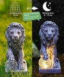 Solar Lion Statue for Garden Decor: Outdoor Figurines Sculpture with Ball for Lawn Patio Yard Balcony - Gifts for Mom Grandma Women by GreenHaven Gardens