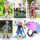 Adjustable Color Gradient Skateboard Helmet for 3-5-8-14+Ages【Toddler Kids Youth Adult】 Girls Boys Woman.Bike Helmet for Multi-Sports Cycling Bicycle Scooter Inline Roller Skate Rollerblading by TinyTreasures Baby Boutique