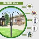 XDW-GIFTS Double Shepherds Hooks for Outdoor, 2-Pack Heavy Duty Garden Pole for Hanging Bird Feeder, Plant Baskets, Solar Light Lanterns, Garden Plant Hanger Stands with 5 Base Prongs by GreenHaven Gardens
