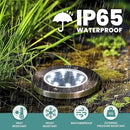 GIGALUMI 8 Pack Solar Ground Lights, 8 LED Solar Powered Disk Lights Outdoor Waterproof Garden Landscape Lighting for Yard Deck Lawn Patio Pathway Walkway (White) by GreenHaven Gardens