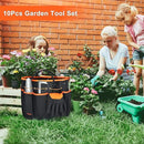 Garden Tools Set, Carsolt 10 Piece Stainless Steel Heavy Duty Gardening Tools Set for Planting Pruning Gardening Kit with Durable Gardening Bag Gloves Gift Box Ideal Garden Gifts for Women Men(Orange) by GreenHaven Gardens