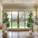 Artificial Fiddle Leaf Tree, 6ft Faux Plant Fake Ficus Lyrata Trees with White Planter, Artificial Fig Trees Floor Plants for House Office Living Room Indoor Home Decor, Housewarming Gift by CozyNest Decor