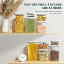 Airtight Pop Food Containers 10-Piece Set BPA-Free Stackable Air Tight Pantry Storage Containers Ideal for Storage Cereal Snack Flour Sugar Spaghetti by CozyNest Decor