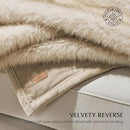 Luxury Faux Fur Throw Blanket, Soft Fluffy Faux Mink Blankets for Bed, Couch, Sofa, Thick Cozy Plush Warm Fur Throws with Reversible Velvet, Tipped Golden Fox, 60"x80" by CozyNest Decor