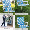 Lawn Chair USA - Outdoor Chairs for Camping. Made with Lightweight Aluminum Frames and UV-Resistant Webbing. Folds for Easy Storage 2- Pack (Charleston with Green Arms, Magnum) by GreenHaven Gardens